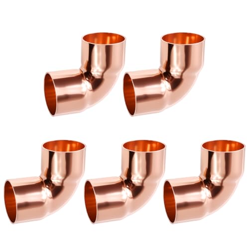 FOCMKEAS 90-Grad-Winkel-Kupferverschraubung, 16 mm ID, 90-Grad-Kupferverbinder für HVAC-Kühlgeräte, HVAC-Armaturen, 5 Stück FOCMKEAS 90-Grad-Winkel-Kupferverschraubung, 16 mm ID, 90-Grad-Kupferverbinder für HVAC-Kühlgeräte, HVAC-Armaturen, 5 Stück von FOCMKEAS