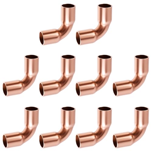 FOCMKEAS 90-Grad-Winkel-Kupferverschraubung, 6,35 mm ID, 90-Grad-Kupferverbinder für HVAC-Kühlgeräte, HVAC-Armaturen, 10 Stück FOCMKEAS 90-Grad-Winkel-Kupferverschraubung, 6,35 mm ID, 90-Grad-Kupferverbinder für HVAC-Kühlgeräte, HVAC-Armaturen, 10 Stück von FOCMKEAS