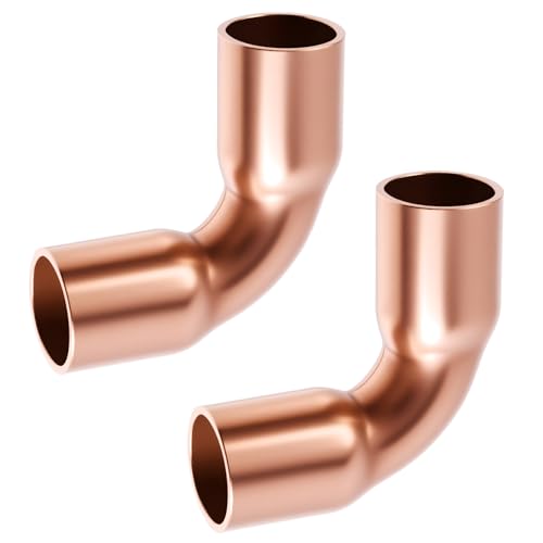 FOCMKEAS 90-Grad-Winkel-Kupferverschraubung, 6,35 mm ID, 90-Grad-Kupferverbinder für HVAC-Kühlgeräte, HVAC-Armaturen, 2 Stück FOCMKEAS 90-Grad-Winkel-Kupferverschraubung, 6,35 mm ID, 90-Grad-Kupferverbinder für HVAC-Kühlgeräte, HVAC-Armaturen, 2 Stück von FOCMKEAS