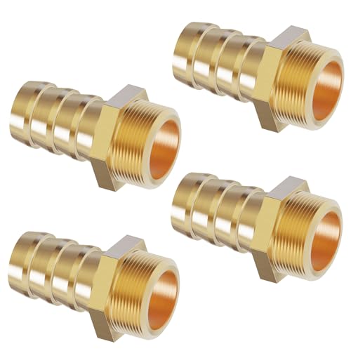 FOCMKEAS Messing-Schlauchstutzen, 1,9 cm Widerhaken x 1,27 cm PT Außengewinde, Messing, Widerhaken, Luftschlauch, Reparaturanschluss für Verbindungsszenarien, Luft, Gas, Heizöl, 4 Stück (geeignet für FOCMKEAS Messing-Schlauchstutzen, 1,9 cm Widerhaken x 1,27 cm PT Außengewinde, Messing, Widerhaken, Luftschlauch, Reparaturanschluss für Verbindungsszenarien, Luft, Gas, Heizöl, 4 Stück (geeignet für von FOCMKEAS