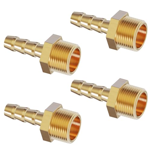 FOCMKEAS Messing-Schlauchstutzen, 5/16 Zoll Widerhaken x 3/8 Zoll PT Außengewinde, Messing, Widerhaken, Luftschlauch, Reparaturverbinder für Verbindungsszenarien, Luft, Gas, Heizöl, 4 Stück (geeignet FOCMKEAS Messing-Schlauchstutzen, 5/16 Zoll Widerhaken x 3/8 Zoll PT Außengewinde, Messing, Widerhaken, Luftschlauch, Reparaturverbinder für Verbindungsszenarien, Luft, Gas, Heizöl, 4 Stück (geeignet von FOCMKEAS