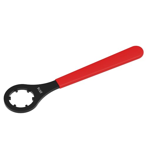FOCMKEAS O-Typ-Schraubenschlüssel, ER16 Schraubenschlüssel für ER16 Spannzangenfutter, Spannmutter mit rotem rutschfestem Griff, CNC-Schraubenschlüssel von FOCMKEAS