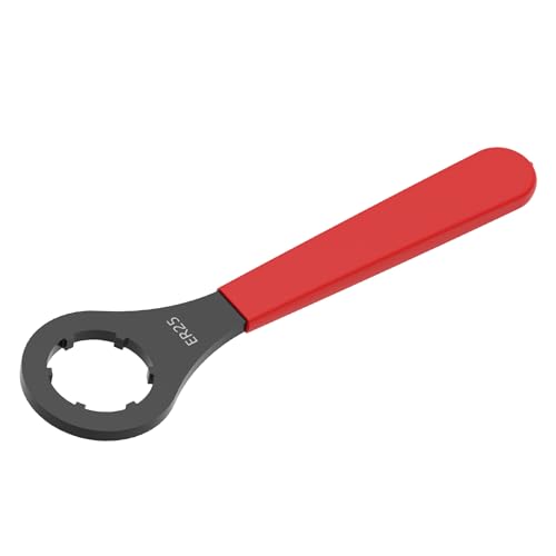 FOCMKEAS O-Typ-Schraubenschlüssel, ER25 Schraubenschlüssel für ER25 Spannzangenfutter, Spannmutter mit rotem rutschfestem Griff, CNC-Schraubenschlüssel von FOCMKEAS