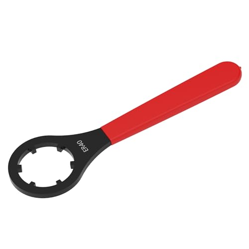 FOCMKEAS O-Typ-Schraubenschlüssel, ER40 Schraubenschlüssel für ER40 Spannzangenfutter, Spannmutter mit rotem rutschfestem Griff, CNC-Schraubenschlüssel von FOCMKEAS