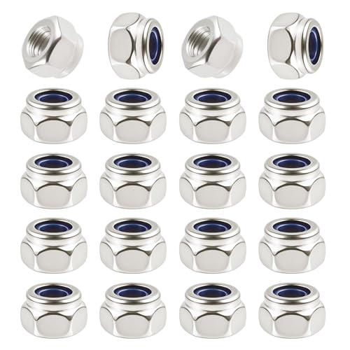 FOCMKEAS Sechskant-Sicherungsmuttern, M2 x 0,4 mm, Nylon, selbstsichernde Mutter, 304 Edelstahl mit Nylon-Einsatz, selbstklemmend, einfarbig, Vollgewinde für Möbel-Reparatur, Heimwerker, 20 Stück FOCMKEAS Sechskant-Sicherungsmuttern, M2 x 0,4 mm, Nylon, selbstsichernde Mutter, 304 Edelstahl mit Nylon-Einsatz, selbstklemmend, einfarbig, Vollgewinde für Möbel-Reparatur, Heimwerker, 20 Stück von FOCMKEAS