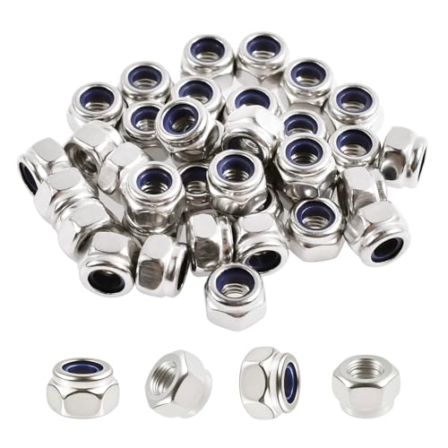 FOCMKEAS Sechskant-Sicherungsmuttern, M6 x 1 mm, Nylon, selbstsichernde Mutter, 201 Edelstahl mit Nylon-Einsatz, selbstklemmend, Vollgewinde für Möbel-Reparatur, Heimwerker, 25 Stück FOCMKEAS Sechskant-Sicherungsmuttern, M6 x 1 mm, Nylon, selbstsichernde Mutter, 201 Edelstahl mit Nylon-Einsatz, selbstklemmend, Vollgewinde für Möbel-Reparatur, Heimwerker, 25 Stück von FOCMKEAS