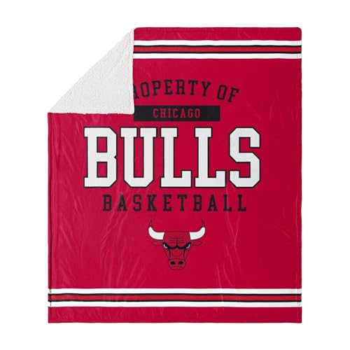 FOCO Chicago Bulls NBA Sherpa Fleecedecke, 152,4 x 177,8 cm von FOCO