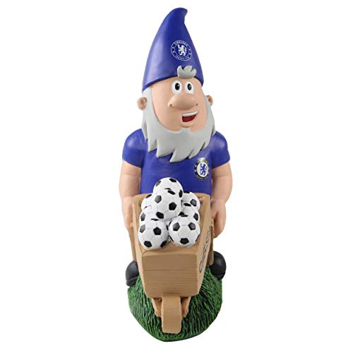 FOCO Forever Collectibles UK EPL Fußball-Schubkarre Chelsea FC Gartenzwerg, 26,7 cm, Dekoration für drinnen und draußen von FOCO