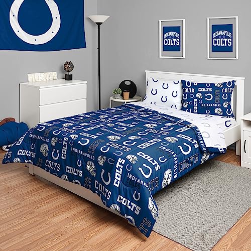 FOCO Indianapolis Colts NFL Team Color Bett in Einer Tasche, Steppdecke, 5-teiliges komplettes Set von FOCO