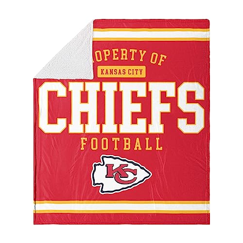 FOCO Kansas City Chiefs Sherpa-Fleecedecke, 152 x 178 cm von FOCO