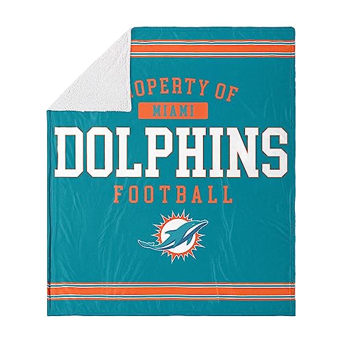 FOCO Miami Dolphins Sherpa-Fleecedecke, 152 x 178 cm von FOCO