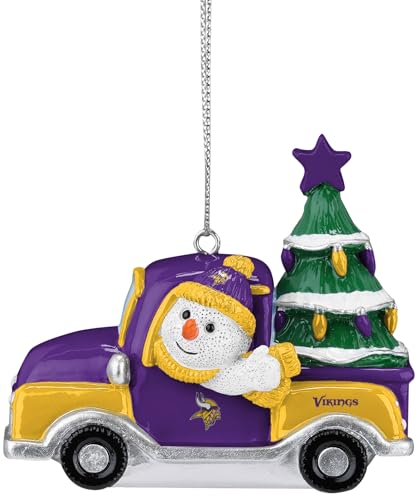 FOCO Minnesota Vikings NFL Schneemann in einem Truck Ornament FOCO Minnesota Vikings NFL Schneemann in einem Truck Ornament von FOCO