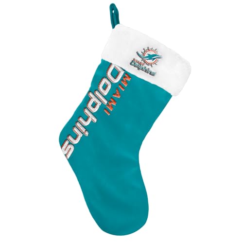 FOCO NFL Offizielles Primär-Logo, Weihnachtsstrumpf, Dekoration, Ornament (Miami Dolphins) von FOCO
