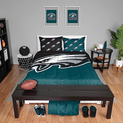 FOCO Philadelphia Eagles NFL Team Color Bed in a Bag Tröster Bettwäsche 3-teiliges komplettes Set von FOCO