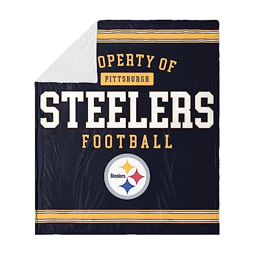 FOCO Pittsburgh Steelers Sherpa Fleecedecke, 152 x 178 cm von FOCO