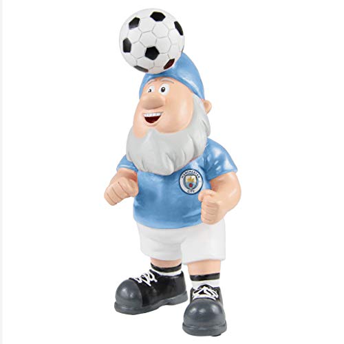 FOCO Offizielles Lizenzprodukt Manchester City FC Fußball-Gartenzwerg beim Kopfball von FOCO