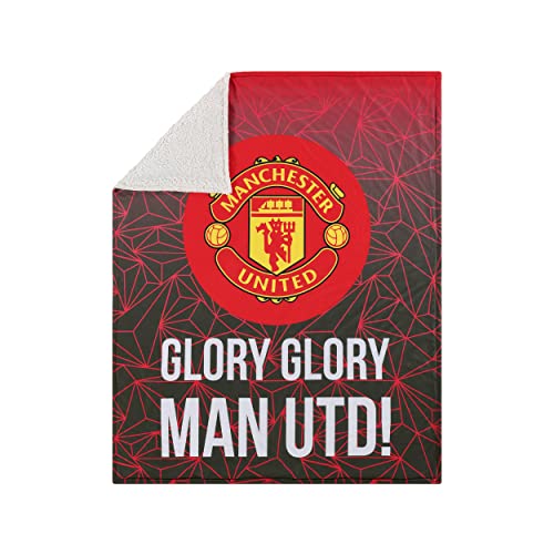 Manchester United FC EPL Slogan Sherpa Plüschdecke von FOCO