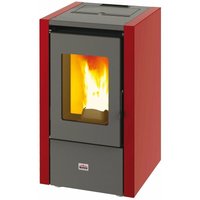 Belüfteter Pelletofen Petit 6 kw für moderne Räume h 77 cm -Bordeaux von FOCO