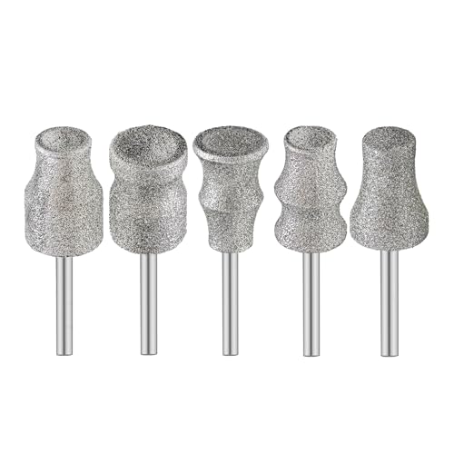 FOCSTOL Diamant-Hundenagelschleifer Bits 3mm - Diamant-Rotations-Nagelschleifer-Bits für Hund, Nagelschleifer Werkzeuge für Tiere Nagelpflege (Typ A+B+C+D+E) von FOCSTOL