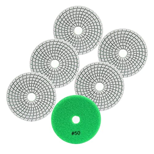 FOCSTOL Diamant Nass Polierscheiben - 6 Stück 100mm Körnung 50 Diamant Schleifpad für Granit Marmor Kunststein Quarz für Winkelschleifer FOCSTOL Diamant Nass Polierscheiben - 6 Stück 100mm Körnung 50 Diamant Schleifpad für Granit Marmor Kunststein Quarz für Winkelschleifer von FOCSTOL