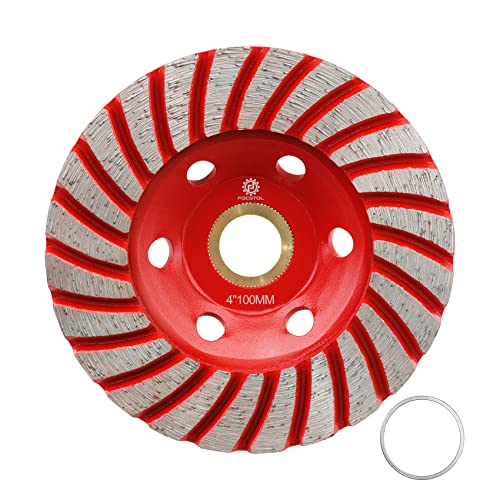 FOCSTOL Diamant Schleiftopf - 100mm x 22,23mm Turbo Reihe Schleifscheibe für Beton Granit Marmor Mauerwerk Künstlicher Stein für Winkelschleifer von FOCSTOL