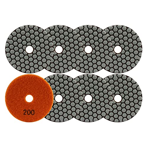 FOCSTOL Diamant Trocken Polierscheiben - 8 Stück 100mm Körnung 200 Diamant Schleifpad für Granit Marmor Kunststein Quarz für Winkelschleifer FOCSTOL Diamant Trocken Polierscheiben - 8 Stück 100mm Körnung 200 Diamant Schleifpad für Granit Marmor Kunststein Quarz für Winkelschleifer von FOCSTOL