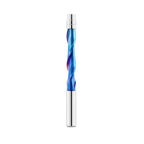 FOCSTOL Spiralnutfräser 6,35mm Schaft Kompression - Fräser CNC Spiralfräser, Upcut Spiralfräser Router Bit mit Unterem Lager zum Beschneiden Holz von FOCSTOL