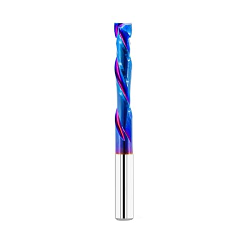 FOCSTOL Spiralnutfräser 6mm Kompression - Fräser CNC Spiralfräser, Spiralfräser Router Bit mit Nano-Blau-Beschichtung zum Nuten und Schnitzen von Holz von FOCSTOL