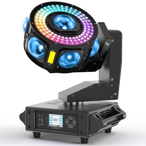 200W Moving Head LED 3-Achse Discolicht Strobo-Effekt Beweglicher Scheinwerfer RGBW Unendliche Rotation Stage Licht für Party Klub Geburtstag Hochzeit von FODEXAZY
