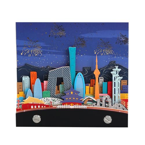 3D Kalender, Timepiece 3D-Tischkalender 2026 mit Sehenswürdigkeiten der Stadt Peking, Papierschnitzerei, abreißbarer Notizblock von FOELANNE