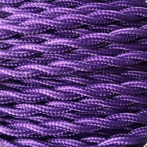 Alte Kabel, Textilumsponnenes verdrehtes elektrisches Kabel 2 Kern 0.75mm 8 Ampere Multicolor mehrere Größen(Purple,20m) von FOELANNE