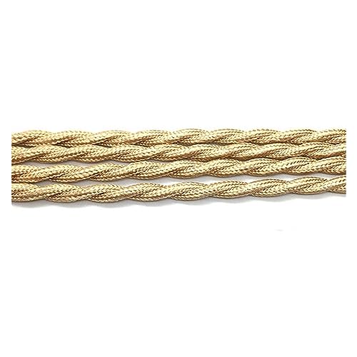 Alte Kabel, Trunking 2-adriges, 0,75 mm dickes, geflochtenes Textil-Flexkabel, 250 V, Kupfer, mehrfarbig, mehrere Größen(Gold,20m) von FOELANNE