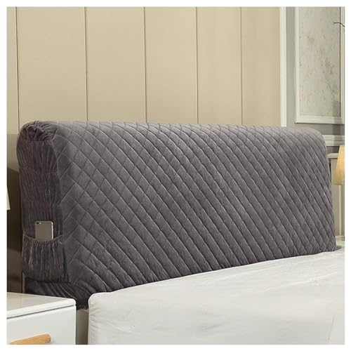 Das Bettsofa, Elastischer Kopfteilbezug for Kingsize- oder Doppelbetten, Mehrfarbig, mehrere Größen(Grey,180cm) von FOELANNE