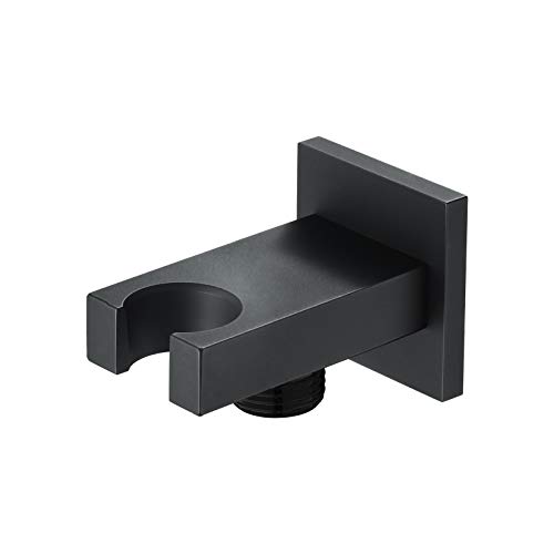 Dusche Kopfhalterung, Duschhalterhalterung Handheld mit Wasserauslass 1/2 Zoll Massivmessing Wandhalterung Mehrfarbig 2er-Pack(Black) von FOELANNE