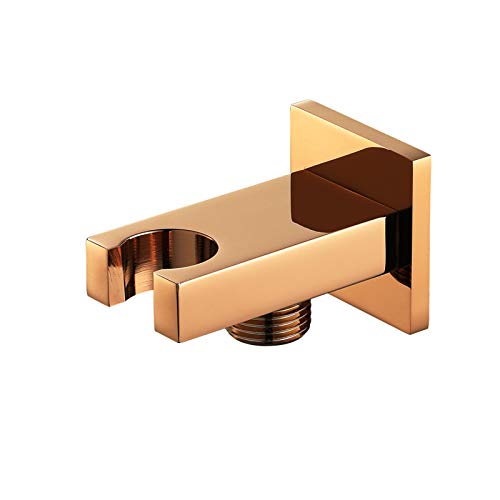 Dusche Kopfhalterung, Duschhalterhalterung Handheld mit Wasserauslass 1/2 Zoll Massivmessing Wandhalterung Mehrfarbig 2er-Pack(Rose Gold) von FOELANNE