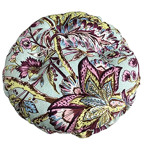 FOELANNE Die Stühle des Essensstücks, Rundes Sitzkissen mit Bändern, 7 cm dick, Mehrfarbig, mehrere Größen(B,Diameter:45cm(18inch)) von FOELANNE