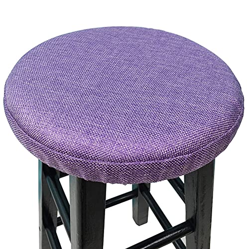 FOELANNE Die Stühle des Essensstücks, Rundes Stuhlkissen aus Baumwollleinen, Mehrfarbig, mehrere Größen(Purple,30x30x0.3cm) von FOELANNE