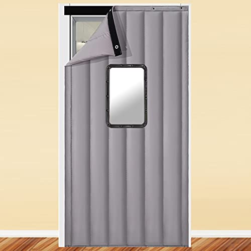 Fensterisolierung, PU 3-in-1 Thermo-Schallschutz-Verdunkelungsvorhang for Türen, mehrere Größen(W 27.6" x L 78.7" (1 Panels)) von FOELANNE