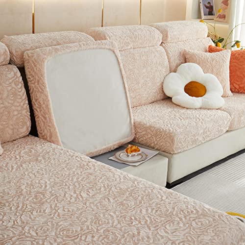 Flexible Couch-Kissen, Ersatz-Sofakissenbezüge, dehnbar, waschbar, Einzelstücke for 1-, 2-, 3- und 4-Sitzer, Mehrfarbig, mehrere Größen(Beige,3-Seater) von FOELANNE
