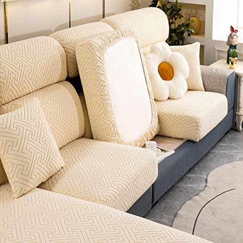 Flexible Couch-Kissen, Sofakissenbezüge for 1-, 2- und 3-Sitzer-Ecksofa in L-Form, Mehrfarbig, mehrere Größen(Beige,Backrest-L(80-110cm)) von FOELANNE