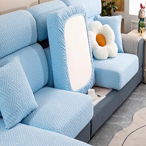 Flexible Couch-Kissen, Sofakissenbezüge for 1-, 2- und 3-Sitzer-Ecksofa in L-Form, Mehrfarbig, mehrere Größen(Blueb,Backrest-M(60-90cm)) von FOELANNE