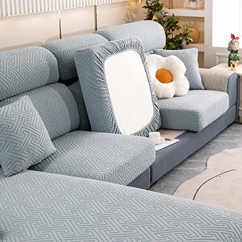 Flexible Couch-Kissen, Sofakissenbezüge for 1-, 2- und 3-Sitzer-Ecksofa in L-Form, Mehrfarbig, mehrere Größen(Graya,Backrest-L(80-110cm)) von FOELANNE