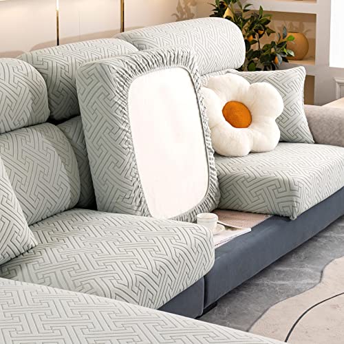 Flexible Couch-Kissen, Sofakissenbezüge for 1-, 2- und 3-Sitzer-Ecksofa in L-Form, Mehrfarbig, mehrere Größen(Grayb,Backrest-M(60-90cm)) von FOELANNE