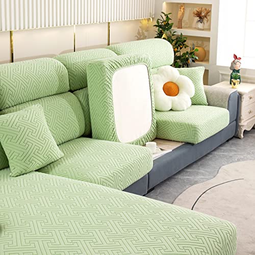 Flexible Couch-Kissen, Sofakissenbezüge for 1-, 2- und 3-Sitzer-Ecksofa in L-Form, Mehrfarbig, mehrere Größen(Green,Backrest-M(60-90cm)) von FOELANNE