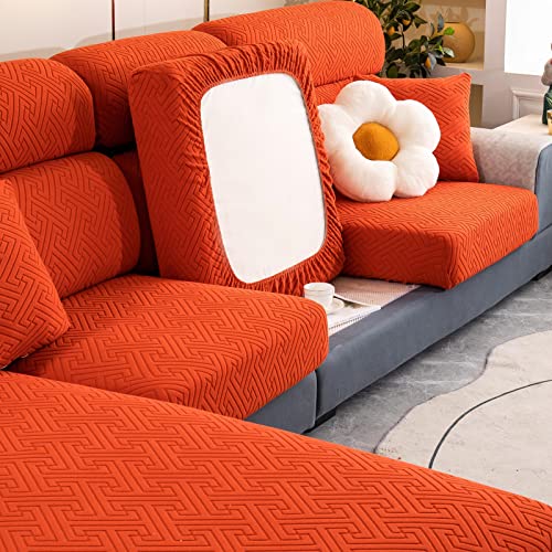 Flexible Couch-Kissen, Sofakissenbezüge for 1-, 2- und 3-Sitzer-Ecksofa in L-Form, Mehrfarbig, mehrere Größen(Orange,Backrest-M(60-90cm)) von FOELANNE