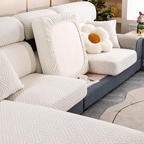 Flexible Couch-Kissen, Sofakissenbezüge for 1-, 2- und 3-Sitzer-Ecksofa in L-Form, Mehrfarbig, mehrere Größen(White,Backrest-M(60-90cm)) von FOELANNE