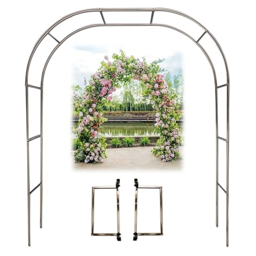 Gartenschau, Gartenbogen-Spalier, Pergola-Laube for Kletterpflanzen, Wege und Eingänge, 25 mm Edelstahlrohr, mehrere Größen(2.4x2.4m/7.9x7.9ft) von FOELANNE