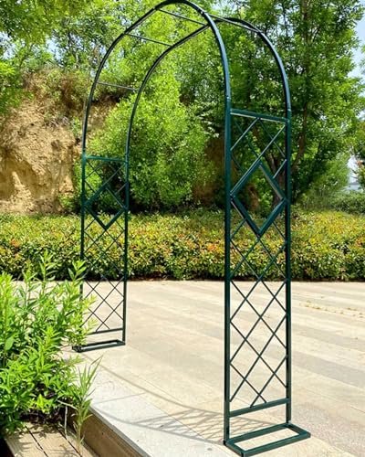 Gartenschau, Metallgarten-Spalier-Hochzeitsbogen mit Basis oder Bodenpfählen, Mehrfarbig, mehrere Größen(Green-b,300x230cm/9.8x7.5ft) von FOELANNE