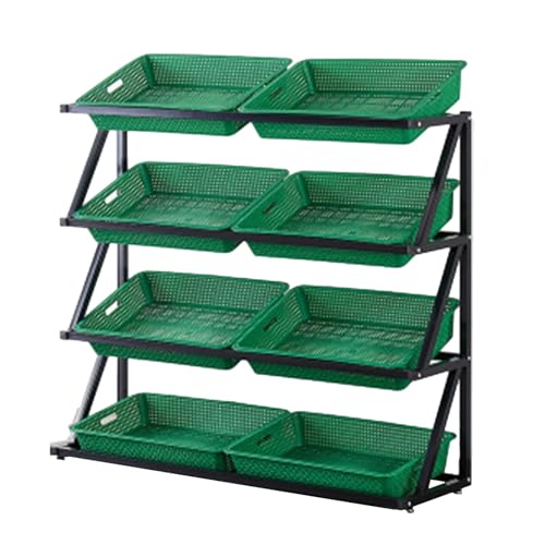 Gemüse, Metallsupermarkt-Erzeugnis-Lagerpräsentationsständer, mehrere Größen(4 shelf - 120x35x120cm) von FOELANNE