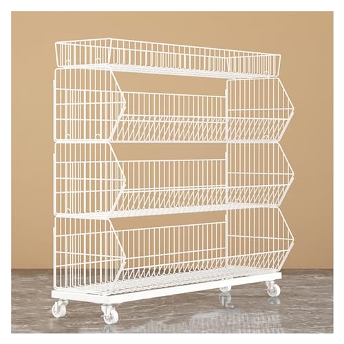 Gemüse, Snack-Aufbewahrungswagen, 4-stöckig oder 5-stöckig, Schwarz/Weiß, mehrere Größen(4 Tier White,L60cm(23.6in)) von FOELANNE